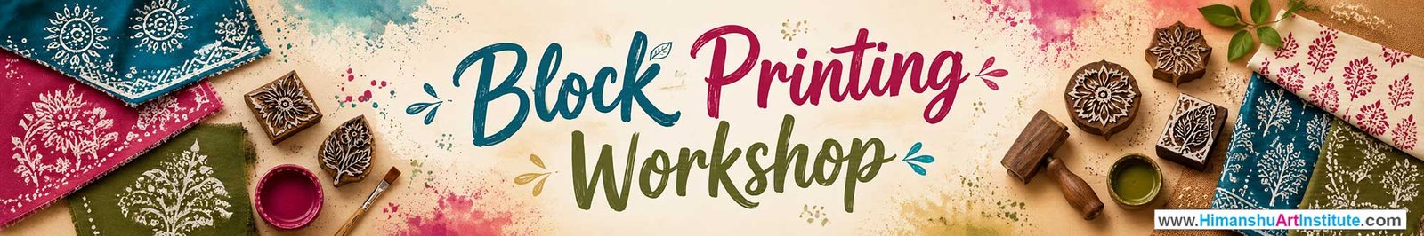 Block Printing Workshop for Young and Adults in Delhi, Online Block Printing Workshop, Block Printing Workshop Near Me, Art & Craft Workshop for Adults, Himanshu Art Institute