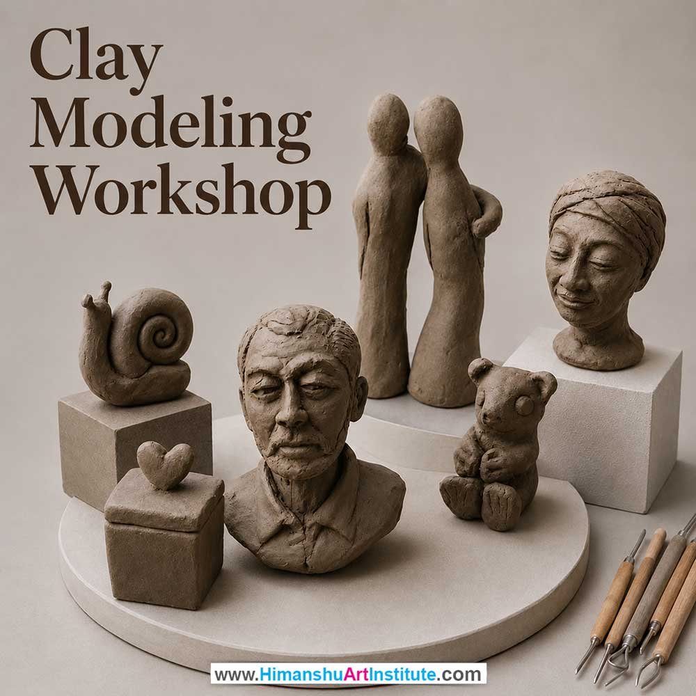Clay Modeling Workshop Clay Modeling Workshop for Young and Adults in Delhi, Online Clay Modeling Workshp for Young and Adults, Best Art & Craft Workshop for Adults near Me