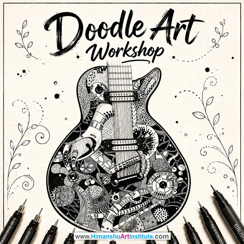 Doodle Art Workshop Doodle Art Workshop for Young and Adults in Delhi, Online Doodle Art Workshp for Young and Adults, Best Art & Craft Workshop for Adults near Me