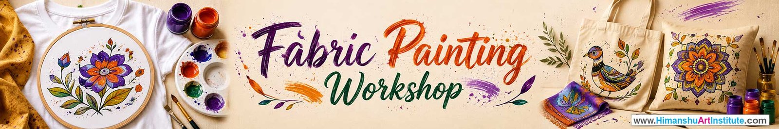 Fabric Painting Workshop for Young and Adults in Delhi, Online Fabric Painting Workshop, Fabric Painting Workshop Near Me, Art & Craft Workshop for Adults, Himanshu Art Institute