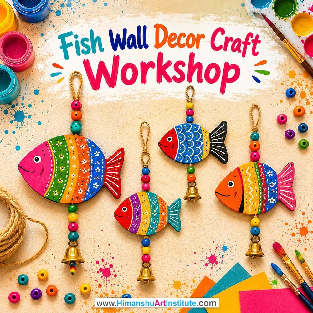 Fish Wall Decor Craft Workshop Fish Wall Decor Craft Workshop for Young and Adults in Delhi, Online Fish Wall Decor Craft Workshp for Young and Adults, Best Art & Craft Workshop for Adults near Me