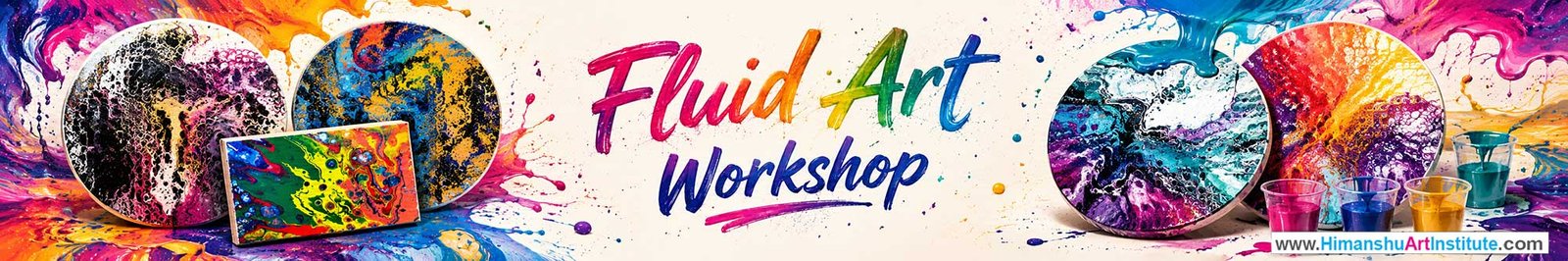 Fluid Art Workshop for Young and Adults in Delhi, Online Fluid Art Workshop, Fluid Art Workshop Near Me, Art & Craft Workshop for Adults, Himanshu Art Institute
