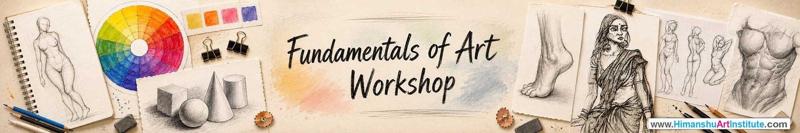 Fundamentals of Art Workshop for Young and Adults in Delhi, Online Fundamentals of Art Workshop, Fundamentals of Art Workshop Near Me, Art & Craft Workshop for Adults, Himanshu Art Institute