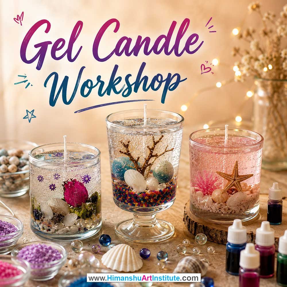 Gel Candle Workshop Gel Candle Workshop for Young and Adults in Delhi, Online Gel Candle Workshp for Young and Adults, Best Art & Craft Workshop for Adults near Me