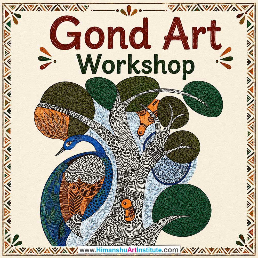 Gond Art Workshop Gond Art Workshop for Young and Adults in Delhi, Online Gond Art Workshp for Young and Adults, Best Art & Craft Workshop for Adults near Me