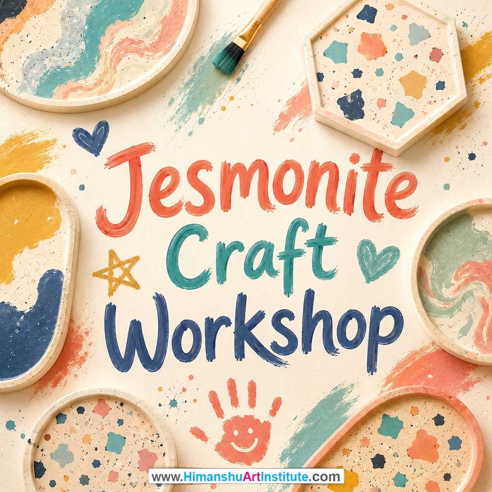 Jesmonite Craft Workshop Jesmonite Craft Workshop for Young and Adults in Delhi, Online Jesmonite Craft Workshp for Young and Adults, Best Art & Craft Workshop for Adults near Me