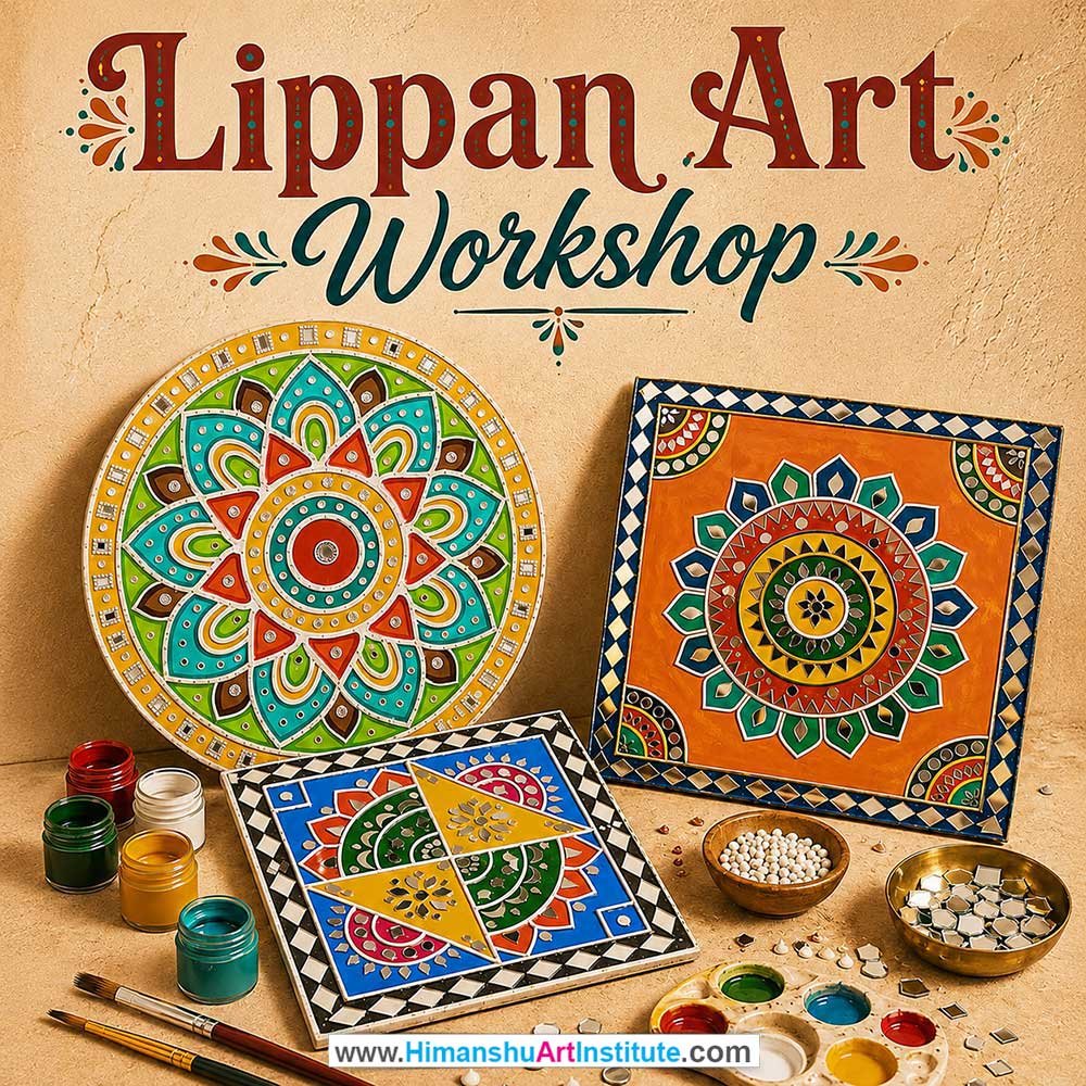 Lippan Art Workshop Lippan Art Workshop for Young and Adults in Delhi, Online Lippan Art Workshp for Young and Adults, Best Art & Craft Workshop for Adults near Me