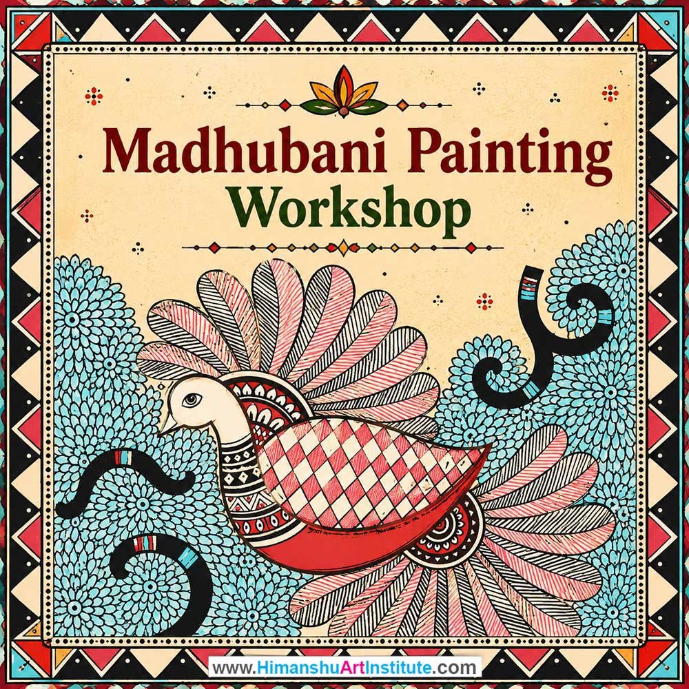 Madhubani Painting Workshop Madhubani Painting Workshop for Young and Adults in Delhi, Online Madhubani Painting Workshp for Young and Adults, Best Art & Craft Workshop for Adults near Me