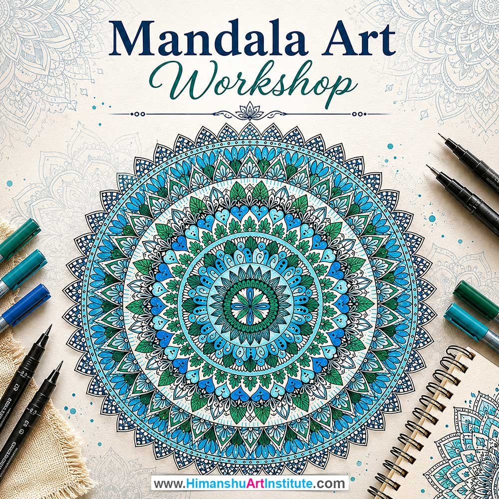 Mandala Art Workshop Mandala Art Workshop for Young and Adults in Delhi, Online Mandala Art Workshp for Young and Adults, Best Art & Craft Workshop for Adults near Me
