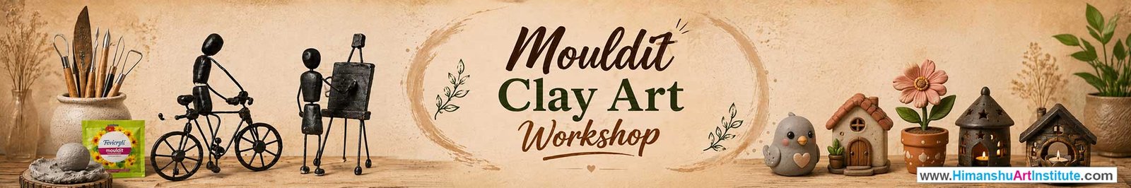 Mouldit Clay Workshop for Young and Adults in Delhi, Online Mouldit Clay Workshop, Mouldit Clay Workshop Near Me, Art & Craft Workshop for Adults, Himanshu Art Institute