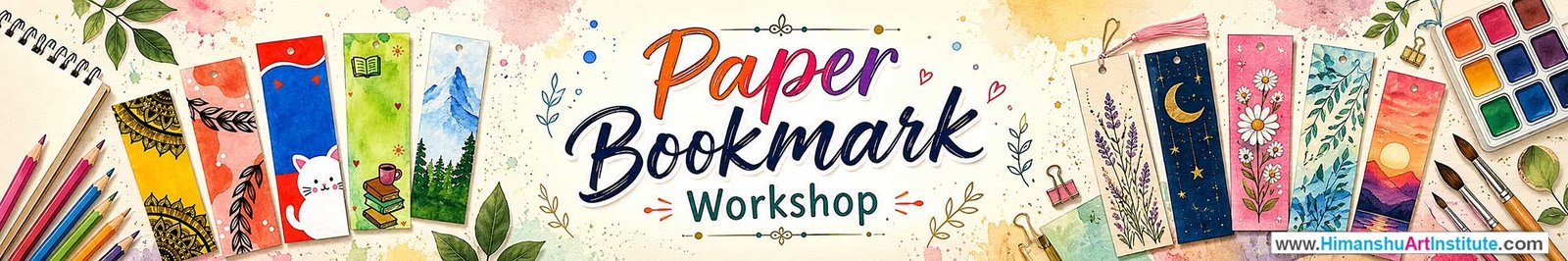 Paper Bookmark Workshop for Young and Adults in Delhi, Online Paper Bookmark Workshop, Paper Bookmark Workshop Near Me, Art & Craft Workshop for Adults, Himanshu Art Institute