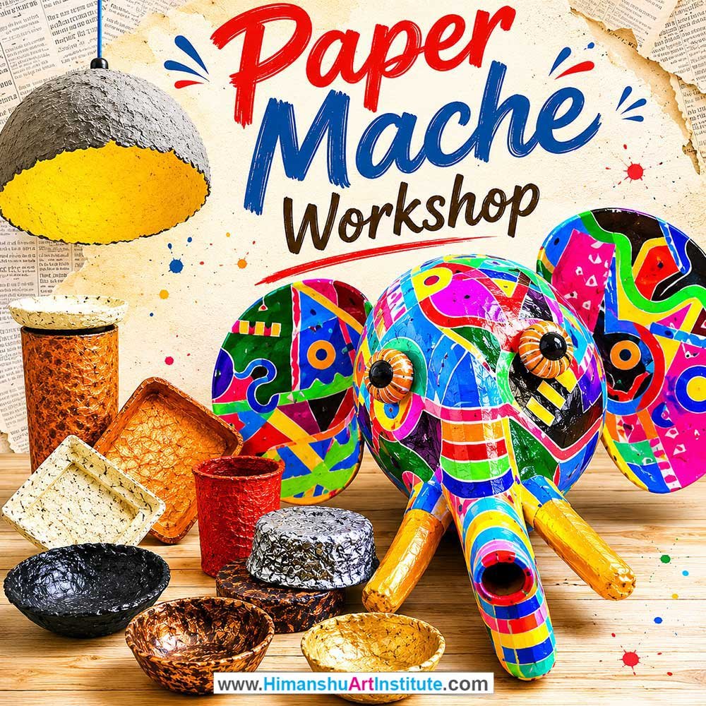Paper Mache Workshop Paper Mache Workshop for Young and Adults in Delhi, Online Paper Mache Workshp for Young and Adults, Best Art & Craft Workshop for Adults near Me