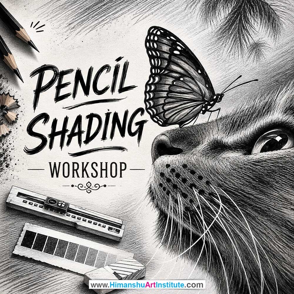 Pencil Shading Workshop Pencil Shading Workshop for Young and Adults in Delhi, Online Pencil Shading Workshp for Young and Adults, Best Art & Craft Workshop for Adults near Me