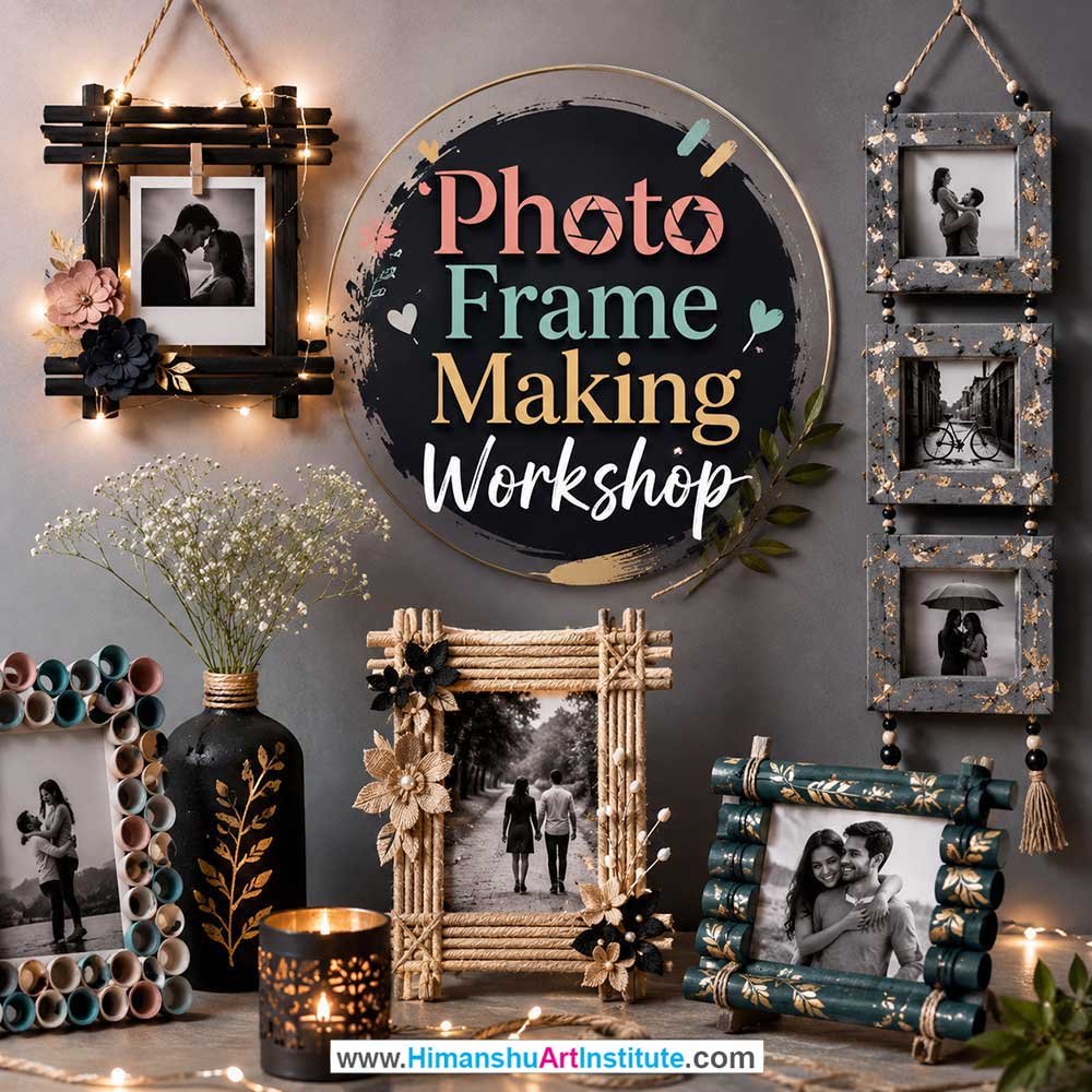 Photo Frame Making Workshop Photo Frame Making Workshop for Young and Adults in Delhi, Online Photo Frame Making Workshp for Young and Adults, Best Art & Craft Workshop for Adults near Me