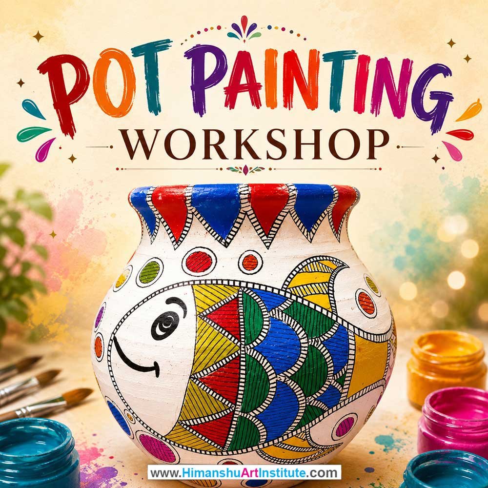 Pot Painting Workshop Pot Painting Workshop for Young and Adults in Delhi, Online Pot Painting Workshp for Young and Adults, Best Art & Craft Workshop for Adults near Me