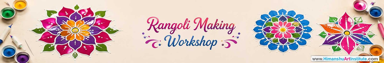 Rangoli Making Workshop for Young and Adults in Delhi, Online Rangoli Making Workshop, Rangoli Making Workshop Near Me, Art & Craft Workshop for Adults, Himanshu Art Institute