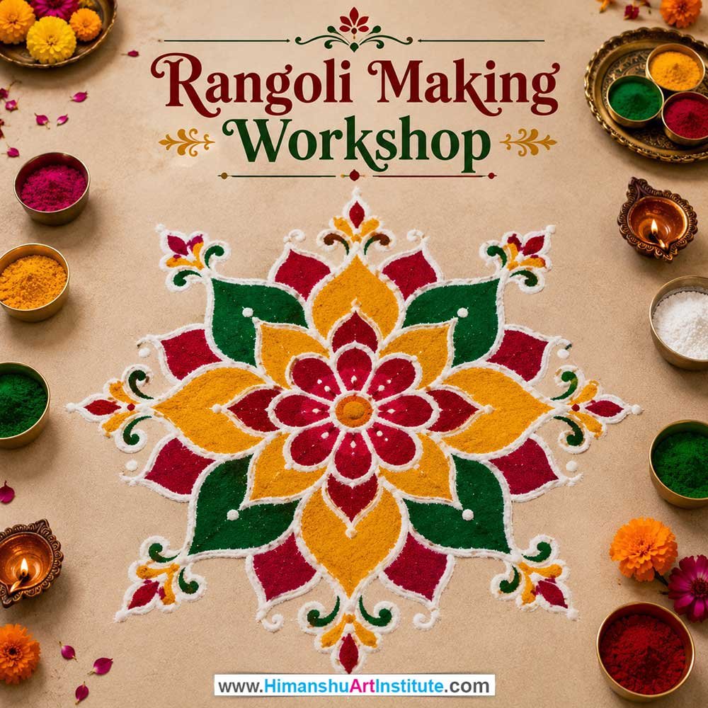 Rangoli Making Workshop Rangoli Making Workshop for Young and Adults in Delhi, Online Rangoli Making Workshp for Young and Adults, Best Art & Craft Workshop for Adults near Me