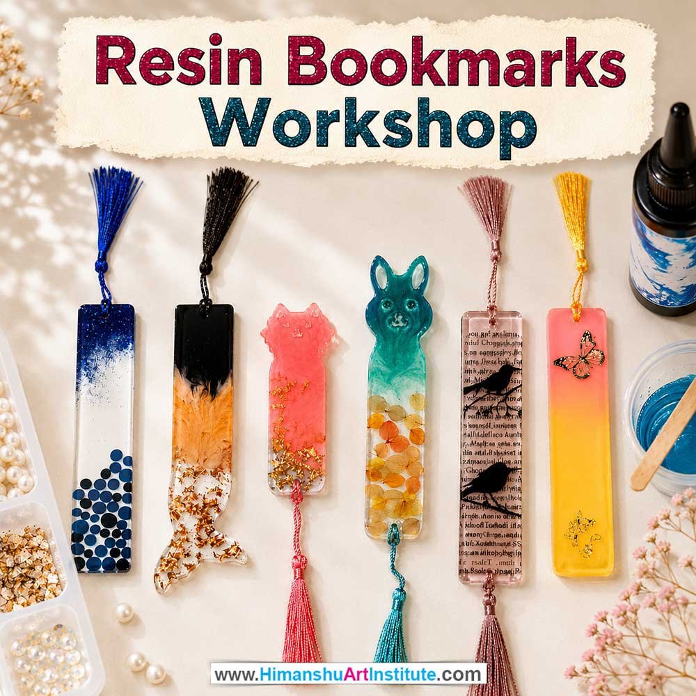 Resin Bookmarks Workshop Resin Bookmarks Workshop for Young and Adults in Delhi, Online Resin Bookmarks Workshp for Young and Adults, Best Art & Craft Workshop for Adults near Me