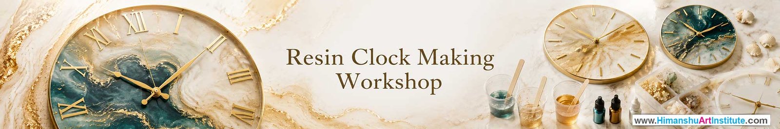 Resin Clock Making Workshop for Young and Adults in Delhi, Online Resin Clock Making Workshop, Resin Clock Making Workshop Near Me, Art & Craft Workshop for Adults, Himanshu Art Institute