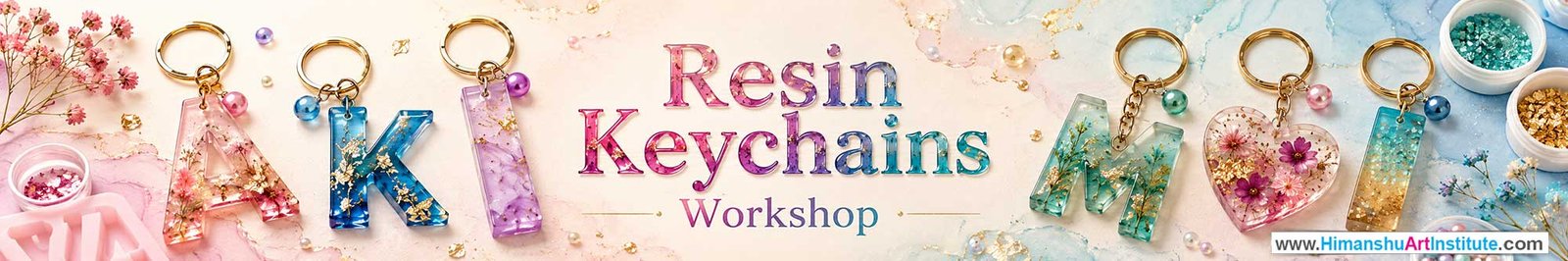 Resin Keychains Workshop for Young and Adults in Delhi, Online Resin Keychains Workshop, Resin Keychains Workshop Near Me, Art & Craft Workshop for Adults, Himanshu Art Institute
