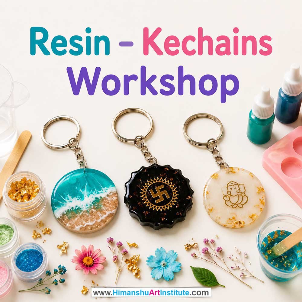 Resin Keychains Workshop Resin Keychains Workshop for Young and Adults in Delhi, Online Resin Keychains Workshp for Young and Adults, Best Art & Craft Workshop for Adults near Me