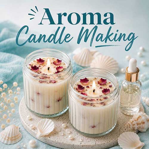 Online Aroma Candle Making Workshop, Aroma Candle Making Workshop for Adults, Aroma Candle Making Workshop Near Me, Art & Craft Workshops for Adults, Best Aroma Candle Making Workshop in Delhi, India, Himanshu Art Institute