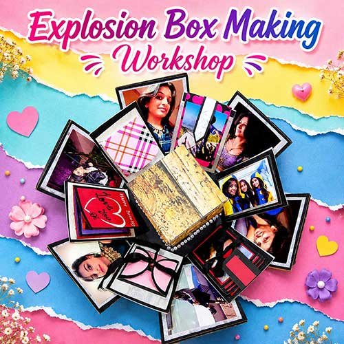 Online Explosion Box Making Workshop, Explosion Box Making Workshop for Adults, Explosion Box Making Workshop Near Me, Art & Craft Workshops for Adults, Best Explosion Box Making Workshop in Delhi, India, Himanshu Art Institute