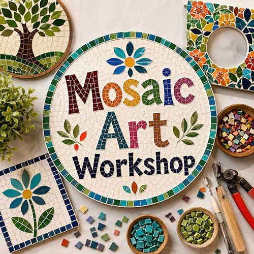 Online Mosaic Art Workshop, Mosaic Art Workshop for Adults, Mosaic Art Workshop Near Me, Art & Craft Workshops for Adults, Best Mosaic Art Workshop in Delhi, India, Himanshu Art Institute