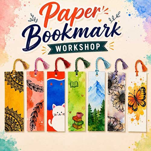 Online Paper Bookmark Workshop, Paper Bookmark Workshop for Adults, Paper Bookmark Workshop Near Me, Art & Craft Workshops for Adults, Best Paper Bookmark Workshop in Delhi, India, Himanshu Art Institute
