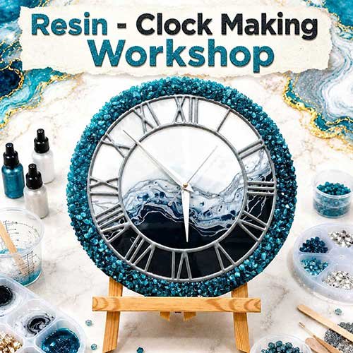 Online Resin Clock Making Workshop, Resin Clock Making Workshop for Adults, Resin Clock Making Workshop Near Me, Art & Craft Workshops for Adults, Best Resin Clock Making Workshop in Delhi, India, Himanshu Art Institute