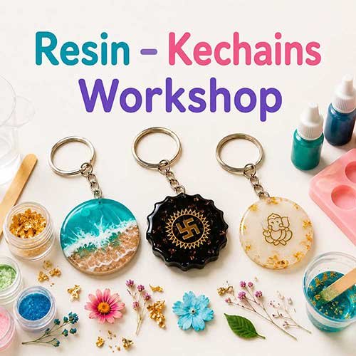 Online Resin Keychains Workshop, Resin Keychains Workshop for Adults, Resin Keychains Workshop Near Me, Art & Craft Workshops for Adults, Best Resin Keychains Workshop in Delhi, India, Himanshu Art Institute