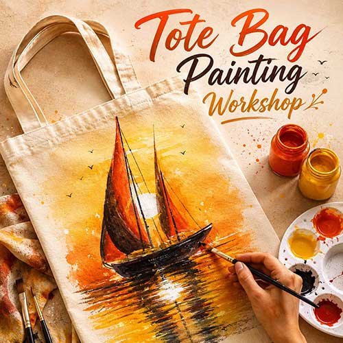 Online Tote Bag Painting Workshop, Tote Bag Workshop for Adults, Tote Bag Painting Workshop Near Me, Art & Craft Workshops for Adults, Best Tote Bag Painting Workshop in Delhi, India, Himanshu Art Institute