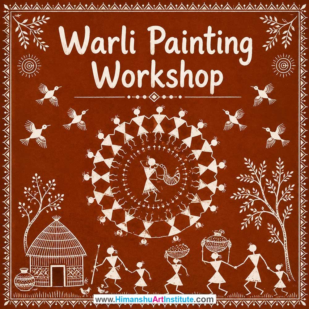 Warli Painting Workshop Warli Painting Workshop for Young and Adults in Delhi, Online Warli Painting Workshp for Young and Adults, Best Art & Craft Workshop for Adults near Me