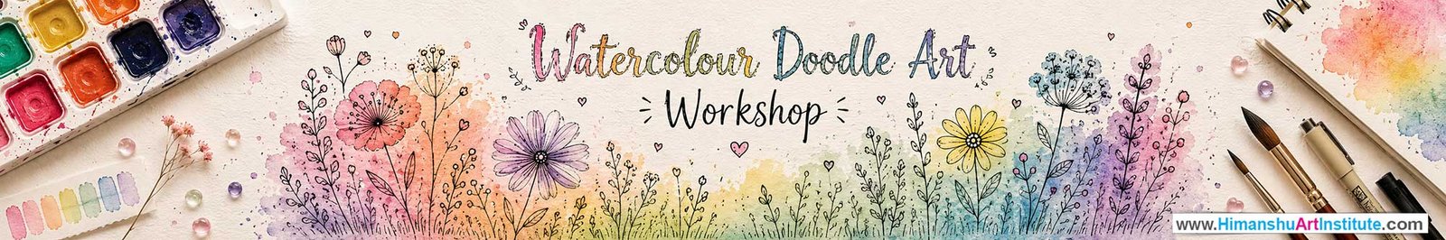 Watercolour Doodle Art Workshop for Young and Adults in Delhi, Online Watercolour Doodle Art Workshop, Watercolour Doodle Art Workshop Near Me, Art & Craft Workshop for Adults, Himanshu Art Institute