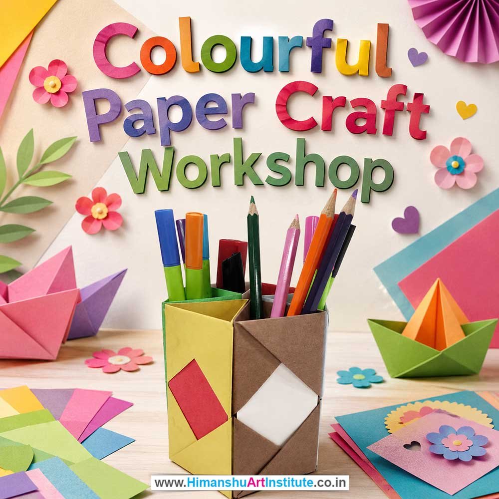 Colourful Paper Craft Workshop for Kids in Corporate Events,Colourful Paper Craft Activity for Kids in Corporate Events, Art & Craft Activity for Kids in Corporate Events, Corporate Family Day Kids Activity, Children Stall Activity, Colourful Paper Craft Fun Activity for Kids in Corporate Events, Himanshu Art Institute