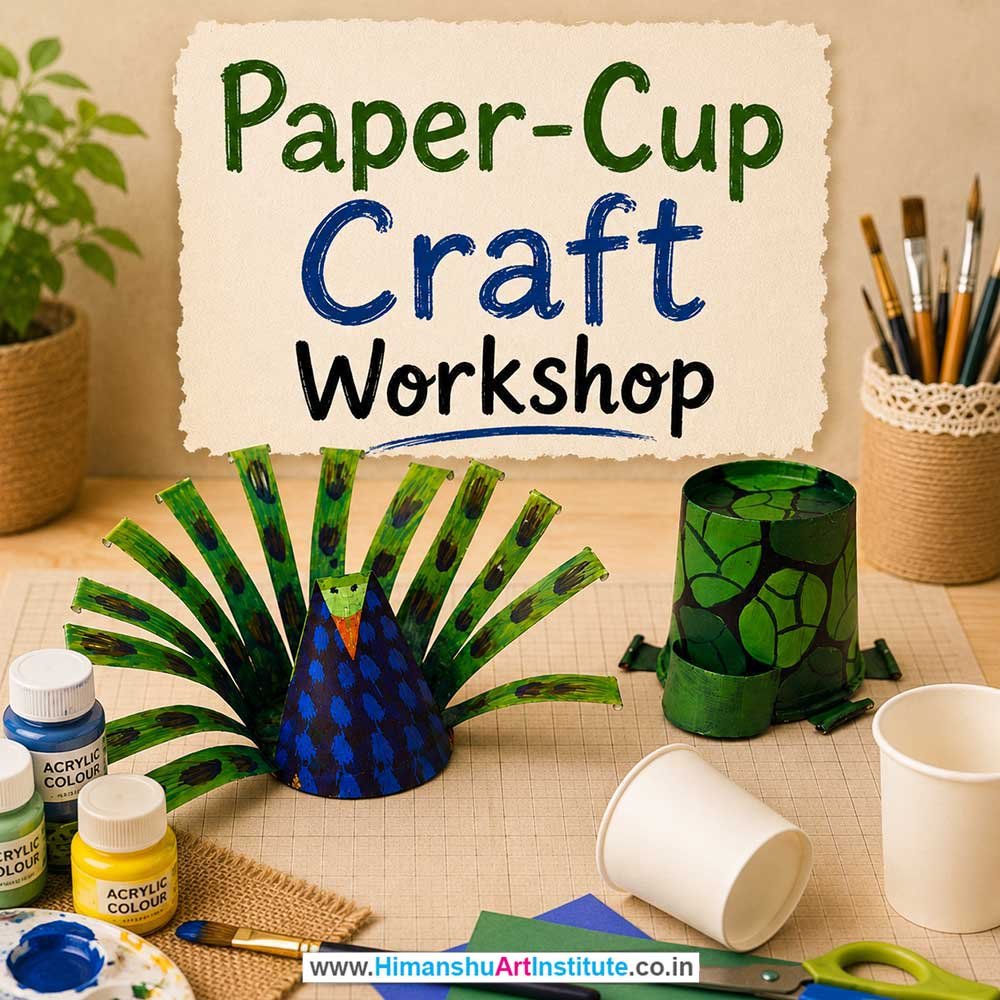 Paper Cup Craft Workshop for Kids in Corporate Events,Paper Cup Craft Activity for Kids in Corporate Events, Art & Craft Activity for Kids in Corporate Events, Corporate Family Day Kids Activity, Children Stall Activity, Paper Cup Craft Fun Activity for Kids in Corporate Events, Himanshu Art Institute