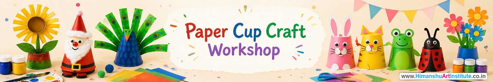 Paper Cup Craft Workshop for Kids in Corporate Events,Paper Cup Craft Activity for Kids in Corporate Events, Art & Craft Activity for Kids in Corporate Events, Corporate Family Day Kids Activity, Paper Cup Craft Fair Activity for Kids, Children Stall Activity, Paper Cup Craft Fun Activity for Kids in Corporate Events, Himanshu Art Institute
