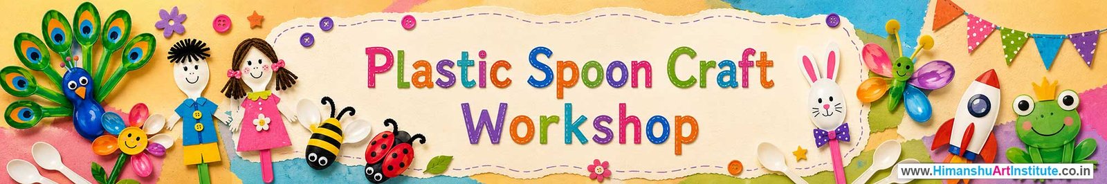 Plastic Spoon Craft Workshop for Kids in Corporate Events,Plastic Spoon Craft Activity for Kids in Corporate Events, Art & Craft Activity for Kids in Corporate Events, Corporate Family Day Kids Activity, Plastic Spoon Craft Fair Activity for Kids, Children Stall Activity, Plastic Spoon Craft Fun Activity for Kids in Corporate Events, Himanshu Art Institute