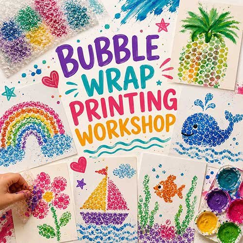 Corporate Bubble Wrap Printing Workshop, Bubble Wrap Printing Workshop for Corporate Kids, Art & Craft Workshops for Corporate  Kids, DIY Workshop for Corporate Kids, Bubble Wrap Printing Activity for Corporate KIds, DIY Activities for Corporate Kids, Best Bubble Wrap Printing Workshop for Corporate in Delhi, Gurugram, Gurgaon, Noida, India, Himanshu Art Institute