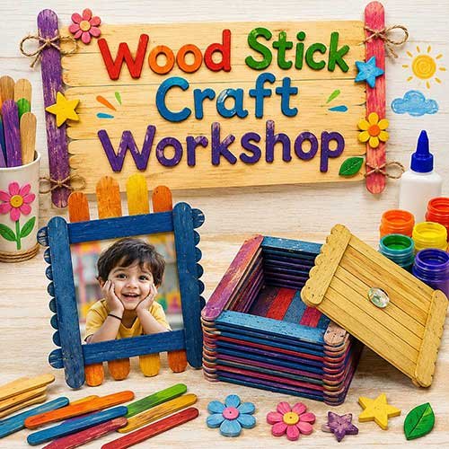 Corporate Wood Stick Craft Workshop, Wood Stick Craft Workshop for Corporate Kids, Art & Craft Workshops for Corporate  Kids, DIY Workshop for Corporate Kids, Wood Stick Craft Activity for Corporate KIds, DIY Activities for Corporate Kids, Best Wood Stick Craft Workshop for Corporate in Delhi, Gurugram, Gurgaon, Noida, India, Himanshu Art Institute