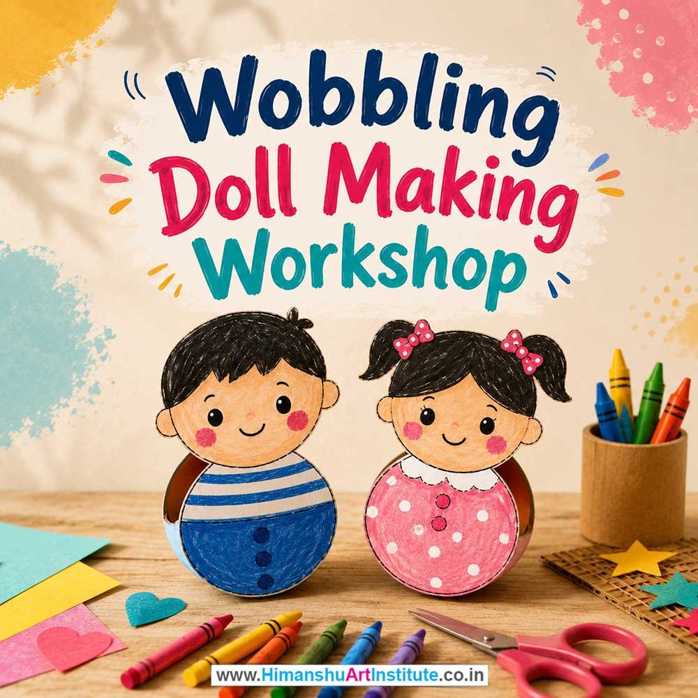 Wobbling Doll Making Workshop for Kids in Corporate Events,Wobbling Doll Making Activity for Kids in Corporate Events, Art & Craft Activity for Kids in Corporate Events, Corporate Family Day Kids Activity, Children Stall Activity, Wobbling Doll Making Fun Activity for Kids in Corporate Events, Himanshu Art Institute