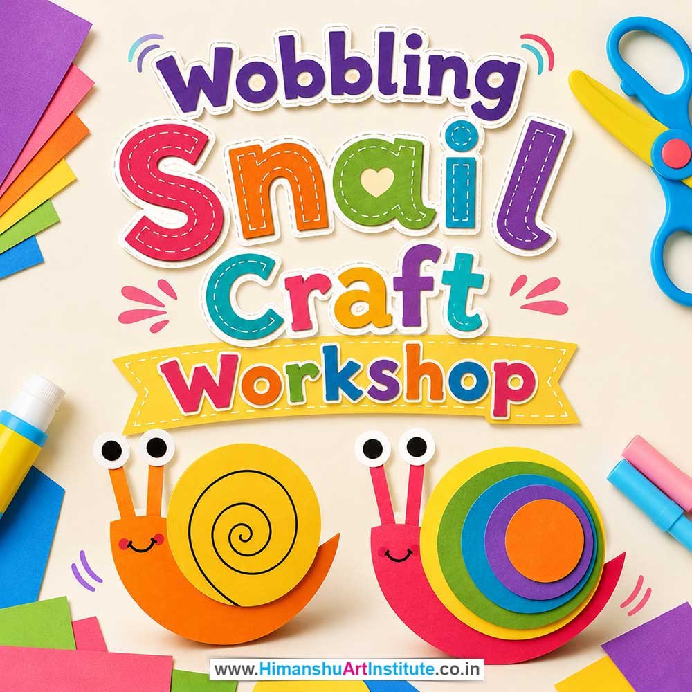 Wobbling Snail Craft Workshop for Kids in Corporate Events,Wobbling Snail Craft Activity for Kids in Corporate Events, Art & Craft Activity for Kids in Corporate Events, Corporate Family Day Kids Activity, Children Stall Activity, Wobbling Snail Craft Fun Activity for Kids in Corporate Events, Himanshu Art Institute
