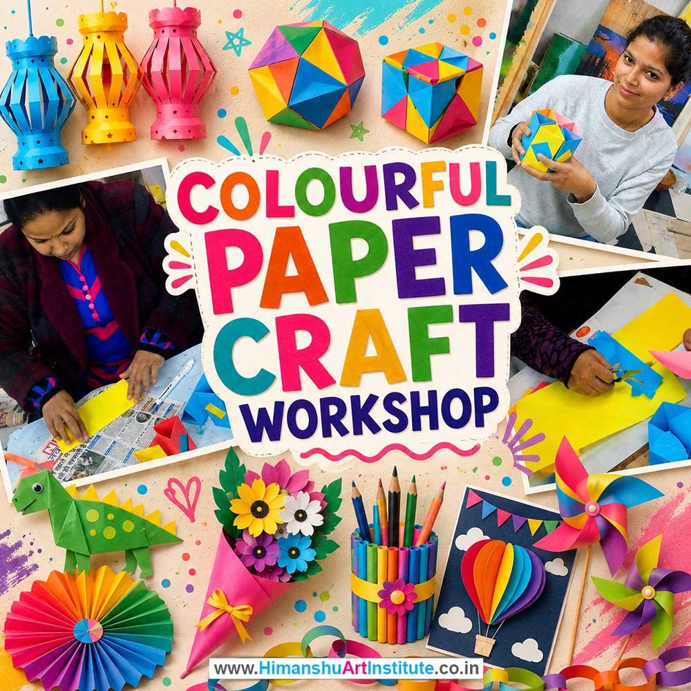 Colourful Paper Craft Workshop for Corporate Companies, Colourful Paper Craft Workshop for Corporate Employees, Colourful Paper Craft Workshop for Corporate Clients, Colourful Paper Craft Workshop for Office Events, Art & Craft Activity for Corporate Companies, Himanshu Art Institute