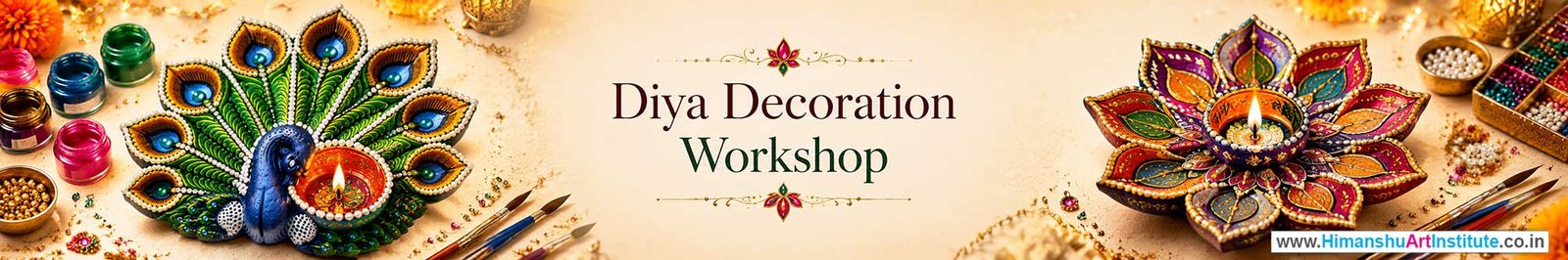 Diya Decoration Workshop for Corporate Companies, Diya Decoration Workshop for Corporate Employees, Diya Decoration Workshop for Corporate Clients, Diya Decoration Workshop for Office Events, Art & Craft Activity for Corporate Companies, Himanshu Art Institute