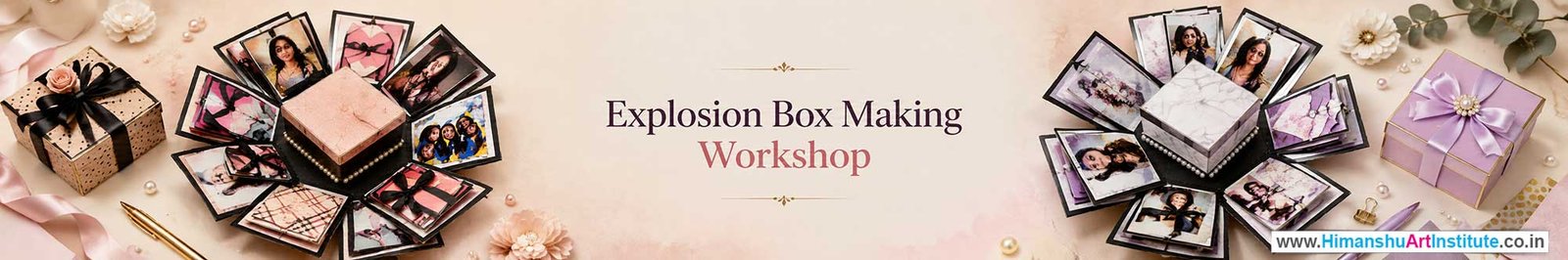 Explosion Box Making Workshop for Corporate Companies, Explosion Box Making Workshop for Corporate Employees, Explosion Box Making Workshop for Corporate Clients, Explosion Box Making Workshop for Office Events, Art & Craft Activity for Corporate Companies, Himanshu Art Institute