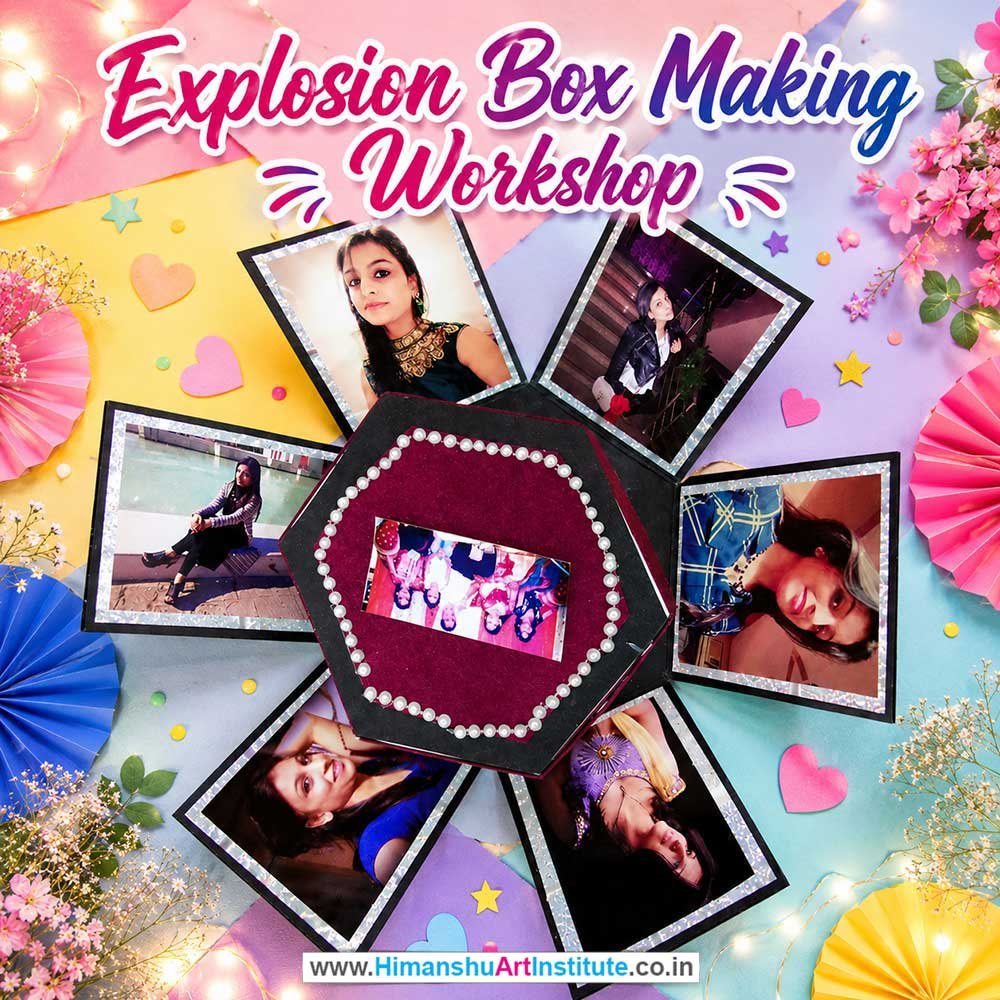 Explosion Box Making Workshop for Corporate Companies, Explosion Box Making Workshop for Corporate Employees, Explosion Box Making Workshop for Corporate Clients, Explosion Box Making Workshop for Office Events, Art & Craft Activity for Corporate Companies, Himanshu Art Institute