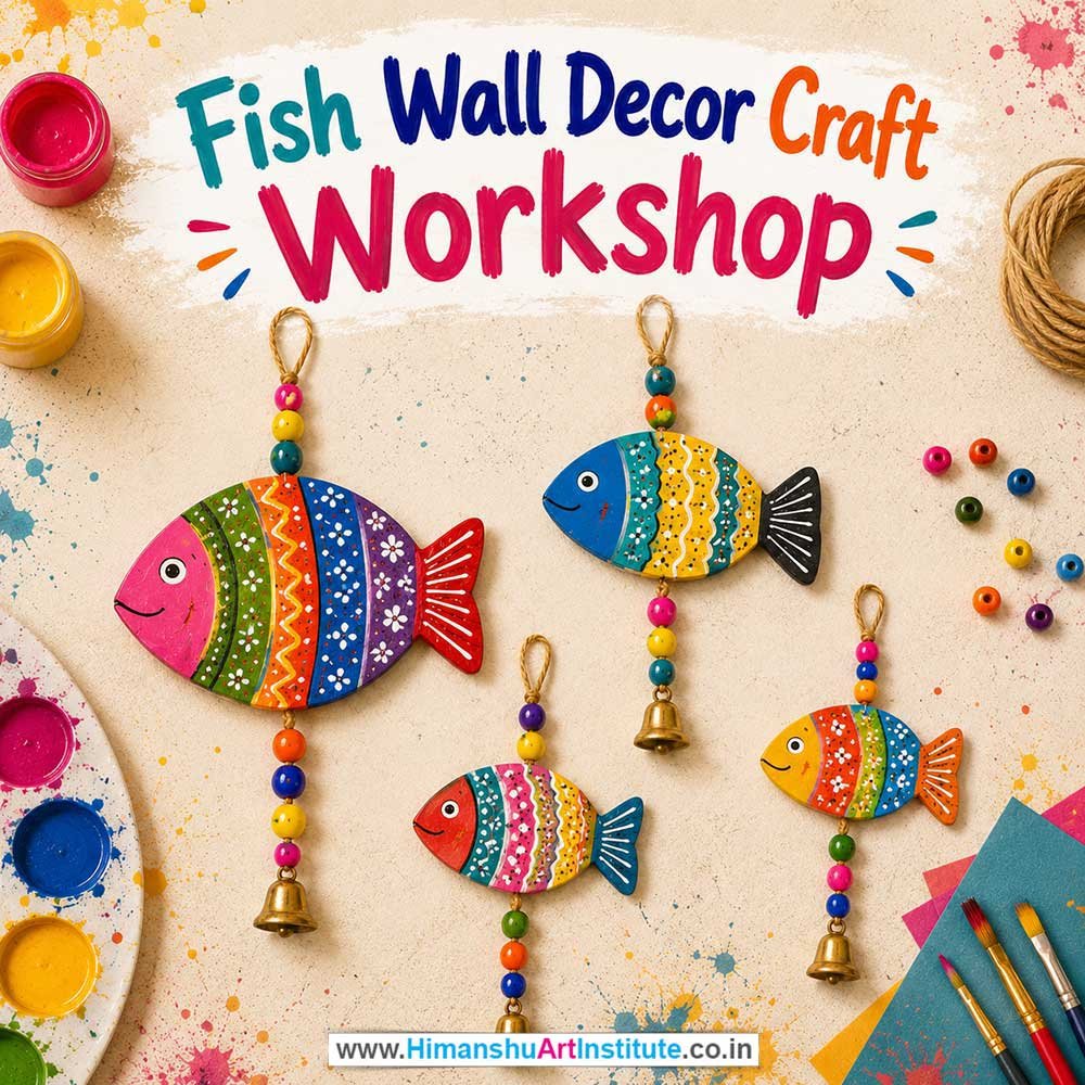 Fish Wall Decor Craft Workshop for Corporate Companies, Fish Wall Decor Craft Workshop for Corporate Employees, Fish Wall Decor Craft Workshop for Corporate Clients, Fish Wall Decor Craft Workshop for Office Events, Art & Craft Activity for Corporate Companies, Himanshu Art Institute