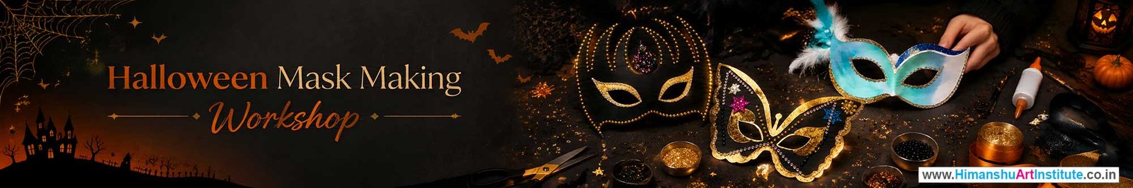 Halloween Mask Making Workshop for Corporate Companies, Halloween Mask Making Workshop for Corporate Employees, Halloween Mask Making Workshop for Corporate Clients, Halloween Mask Making Workshop for Office Events, Art & Craft Activity for Corporate Companies, Himanshu Art Institute