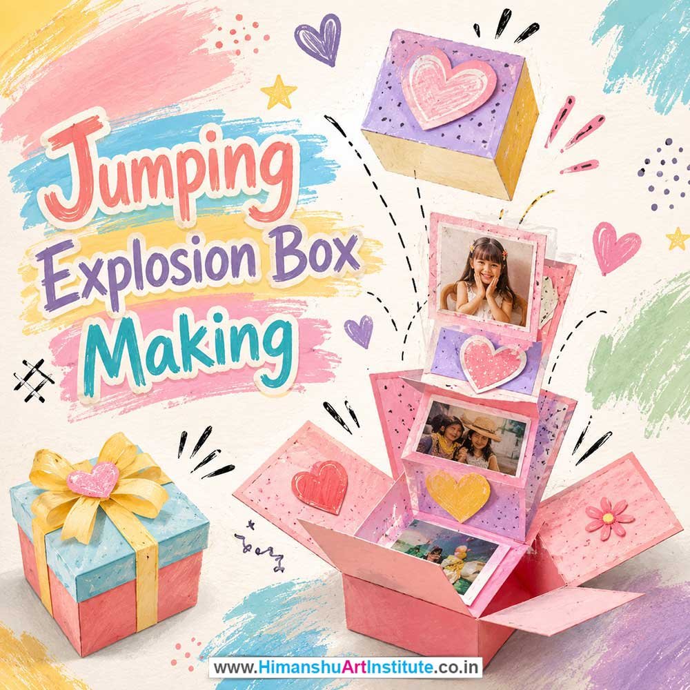 Jumping Explosion Box Making Workshop for Corporate Companies, Jumping Explosion Box Making Workshop for Corporate Employees, Jumping Explosion Box Making Workshop for Corporate Clients, Jumping Explosion Box Making Workshop for Office Events, Art & Craft Activity for Corporate Companies, Himanshu Art Institute