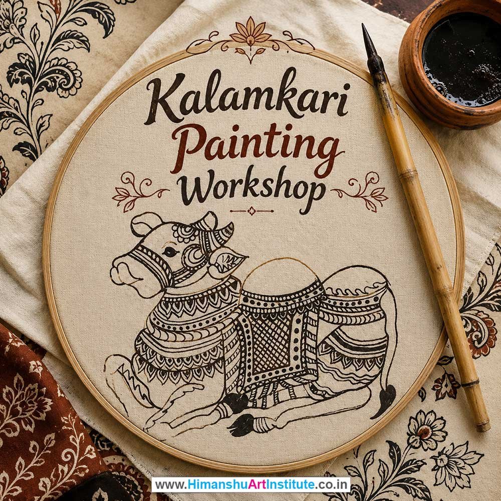 Kalamkari Painting Workshop for Corporate Companies Kalamkari Painting Workshop for Corporate Companies, Kalamkari Painting Workshop for Corporate Employees, Kalamkari Painting Workshop for Corporate Clients, Kalamkari Painting Workshop for Office Events, Art & Craft Activity for Corporate Companies, Himanshu Art Institute
